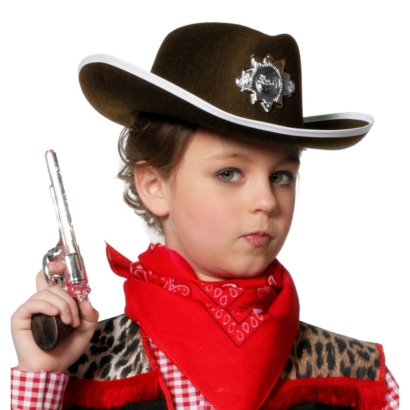 Brown western sheriff hat