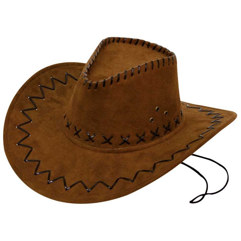 Cowboy hat suede look brown