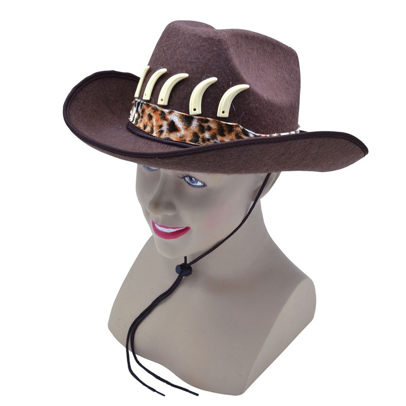 Cowboy hat with teeth and fur