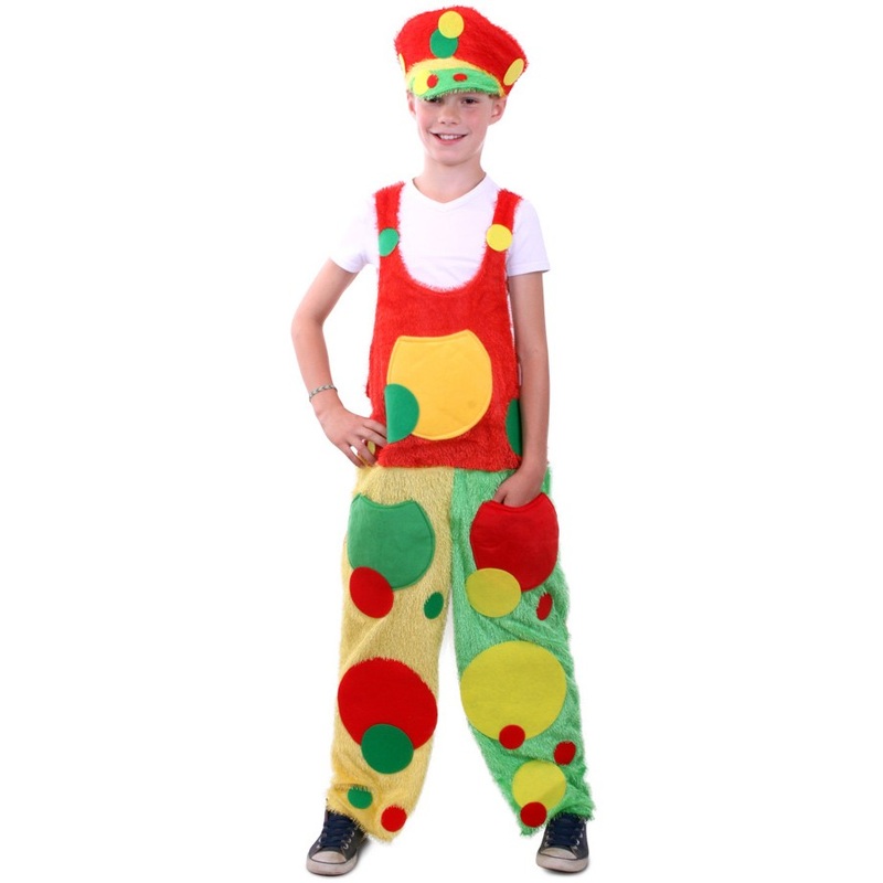 Dot clown dungarees and hat for kids 116