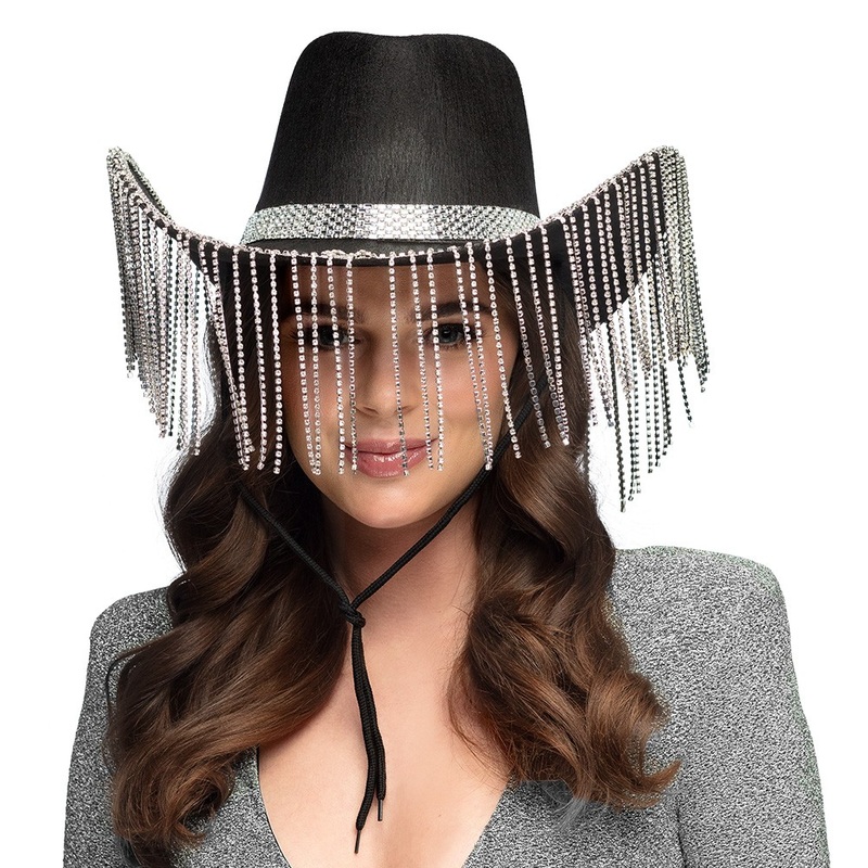 Glam Girl Cowboy Hat in Black