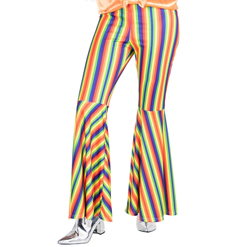 Hippie flared pants Rainbow Stripes for women 34-36