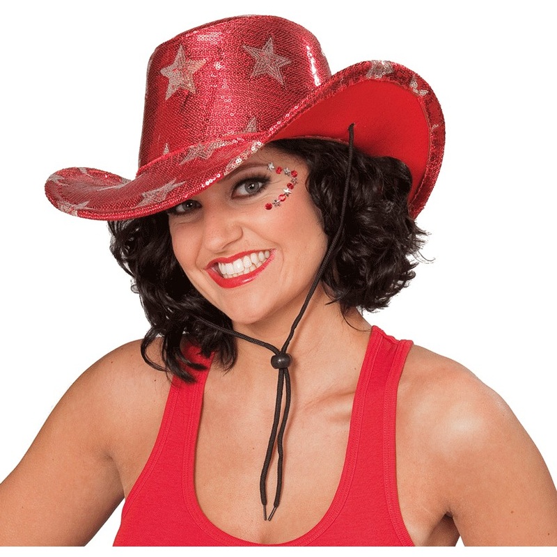 Ladies cowboy hat with sequins and stars
