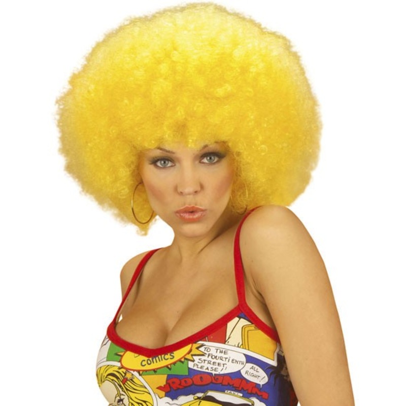 Neon-Yellow Deluxe Afro Wig Priscilla