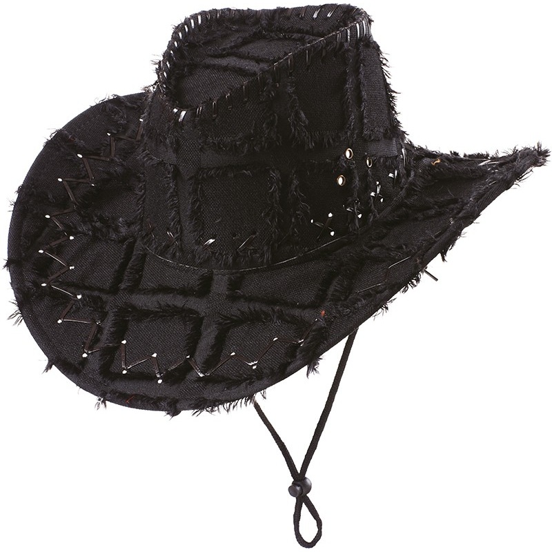 Patched cowboy hat black