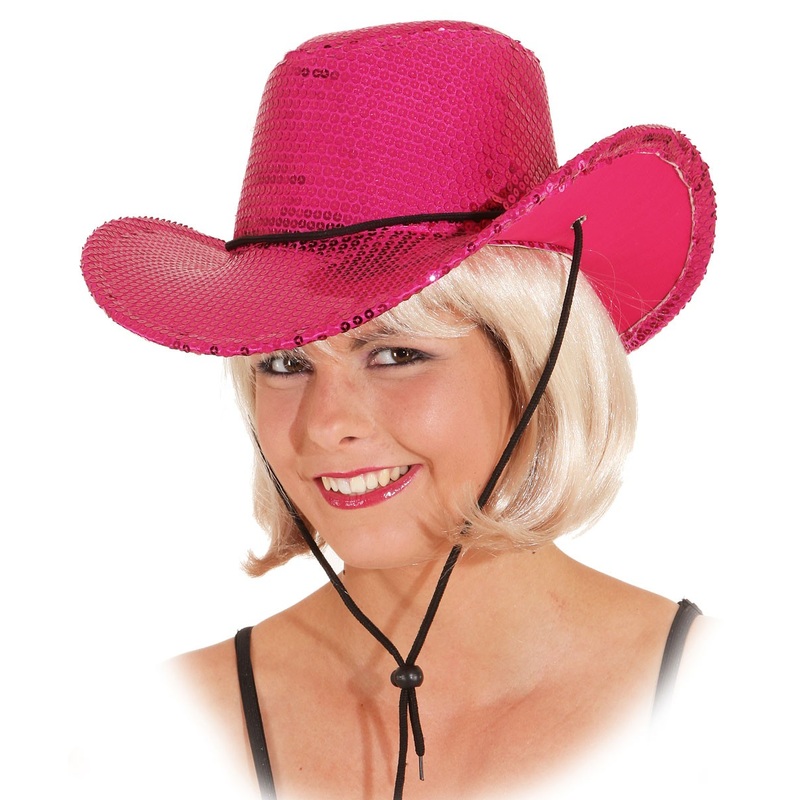 Pink western hat with sequins