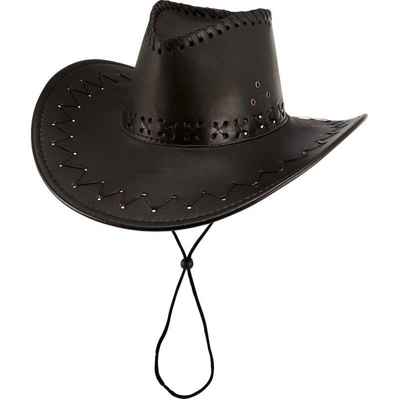 Ranger cowboy leather hat black