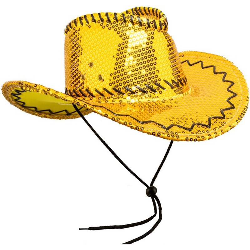Sequin tamper cowboy hat gold