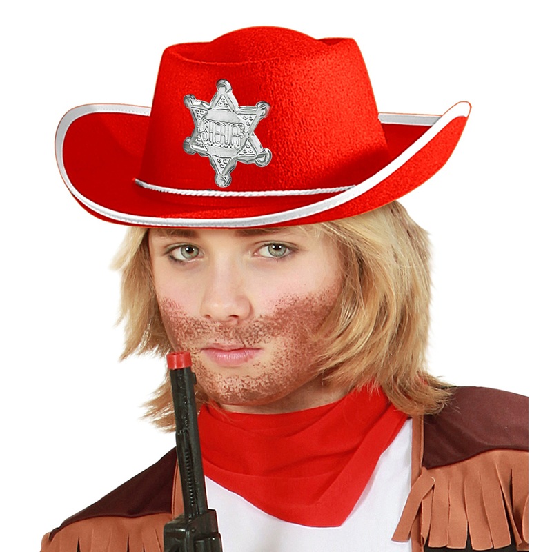 Sheriff cowboy hat for kids red