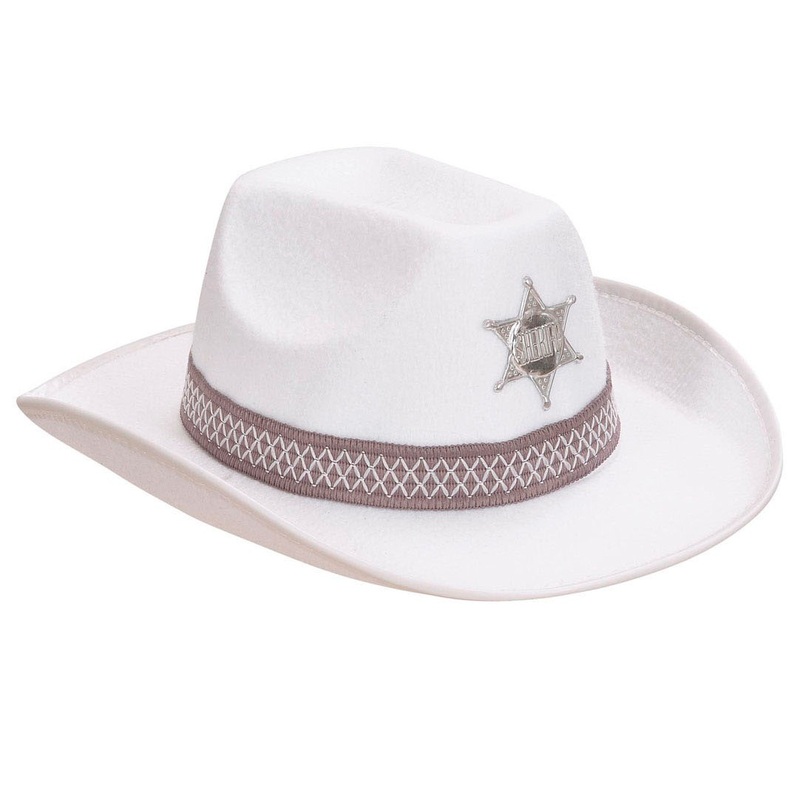 Sheriff cowboy hat white