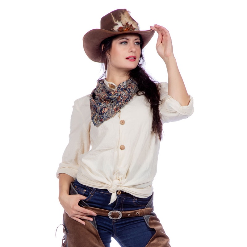 Western cowgirl blouse cream deluxe 36