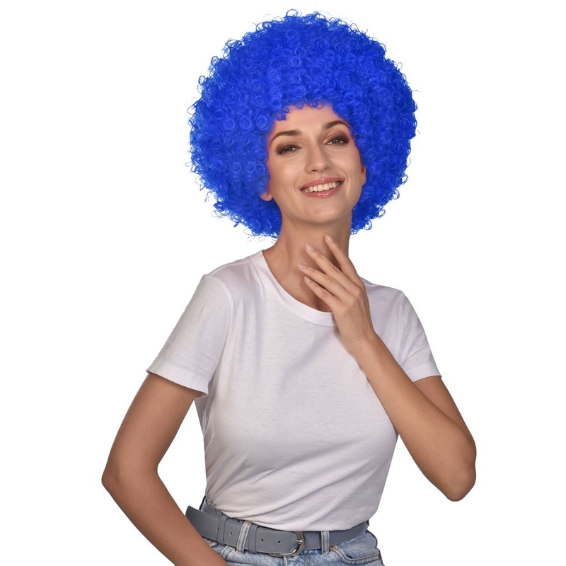 Afro wig Carnival royal blue
