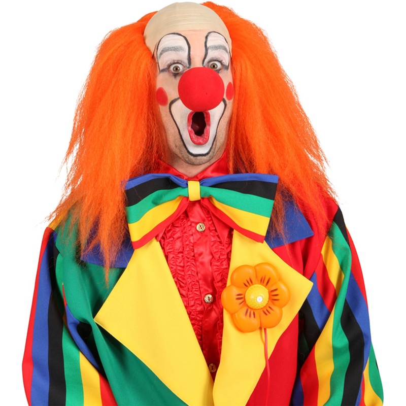 Bald clown with orange hair