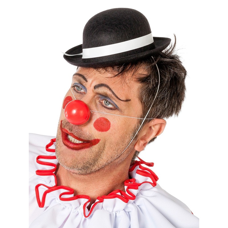 Black clown bowler hat with bow