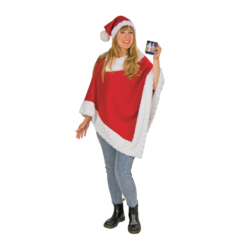 Christmas set for women poncho with hat