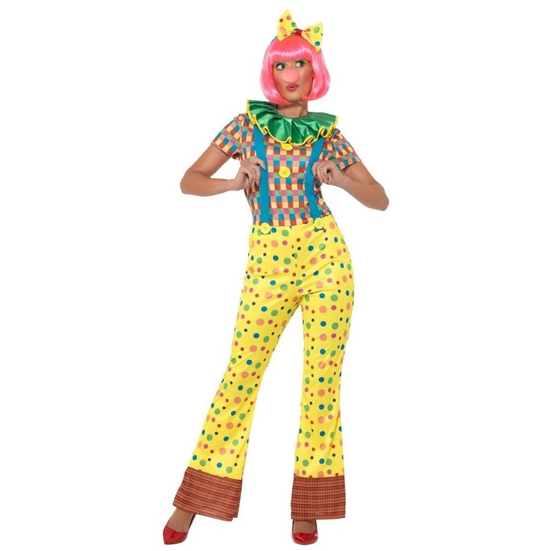 Colorido clown ladies costume S