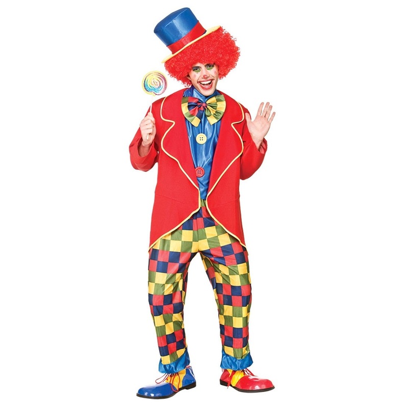 Crazy circus clown mens costume S