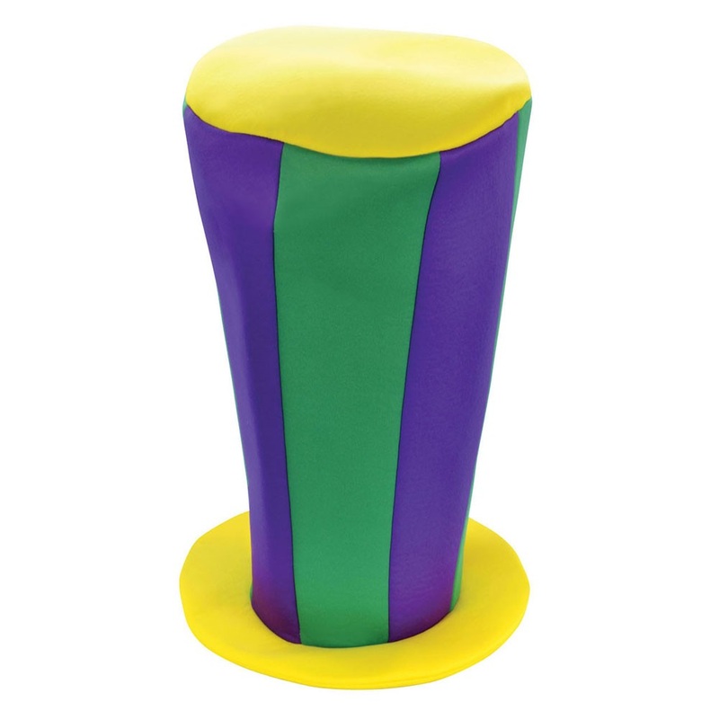 High clown top hat striped