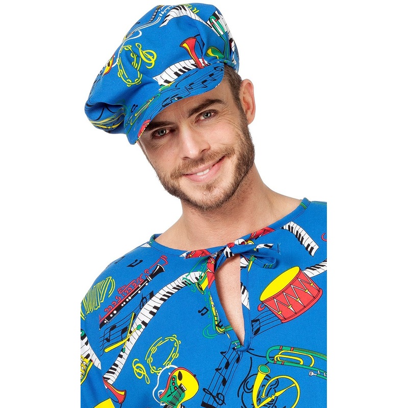 Loud music newsboy cap blue-multicolored unisex