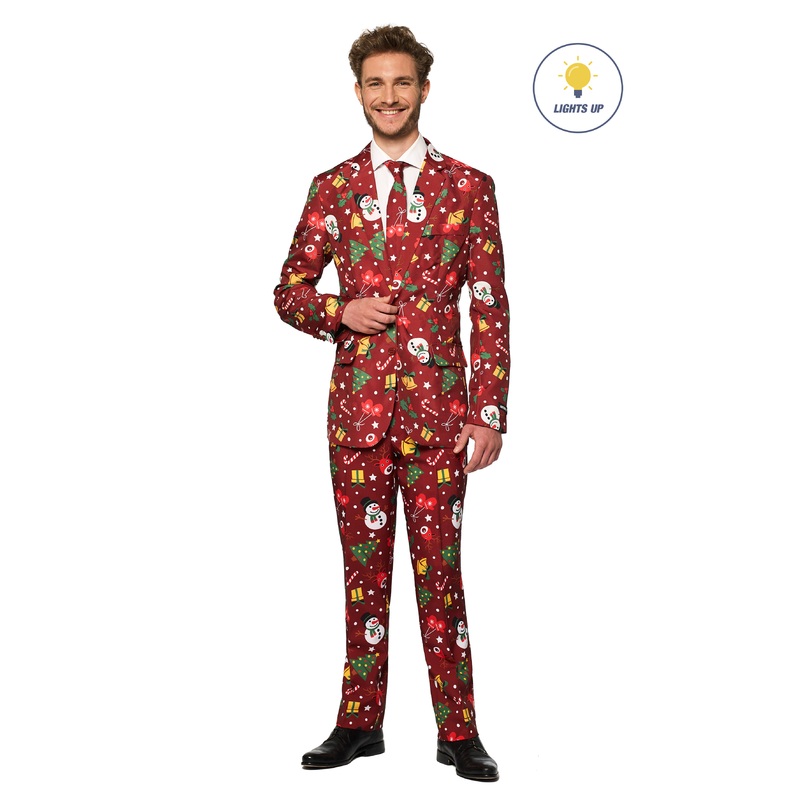 Suitmeister Blazer Christmas Red Icons Light Up S