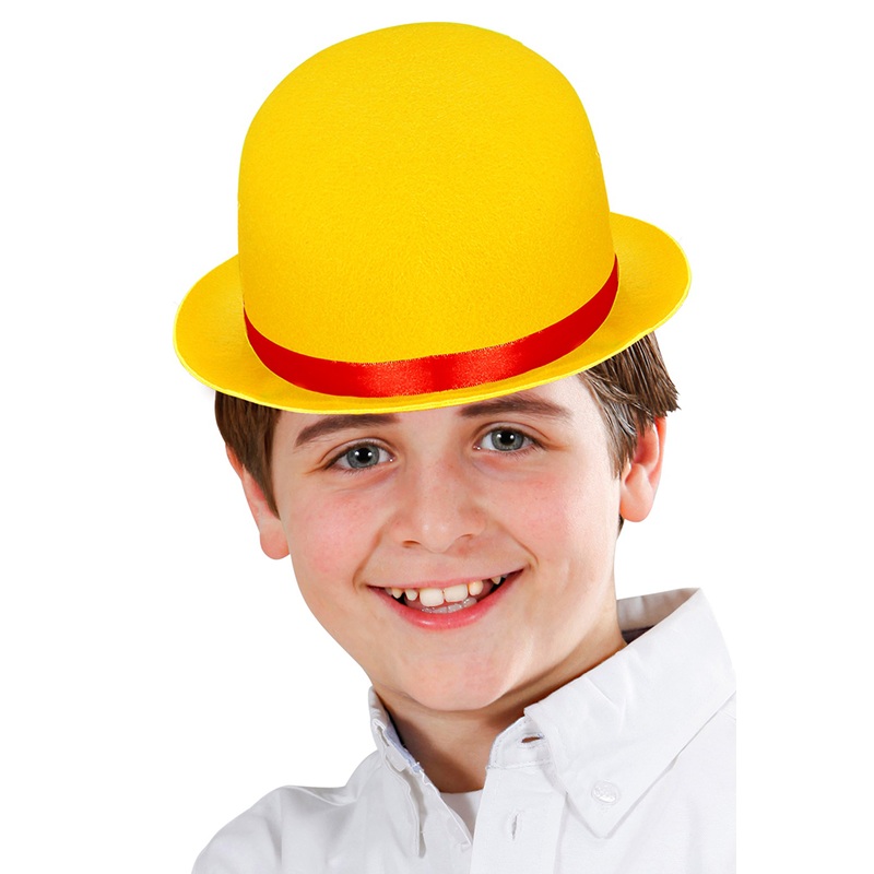 Yellow felt melon hat for children