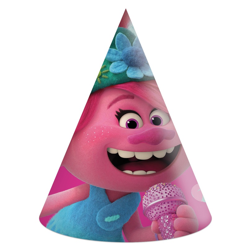 6 Trolls II World Tour party hats