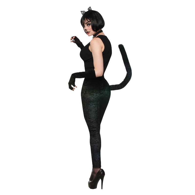 Cat leggings with tail black