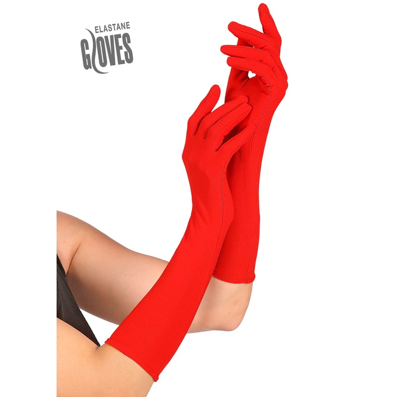 Elegant red gloves 37cm
