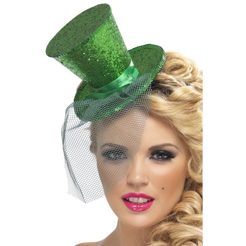 Fascinator cylinder headband green