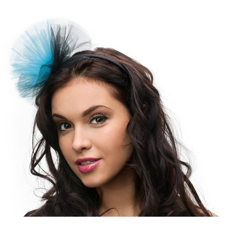 Headband with fabric application in ice blue