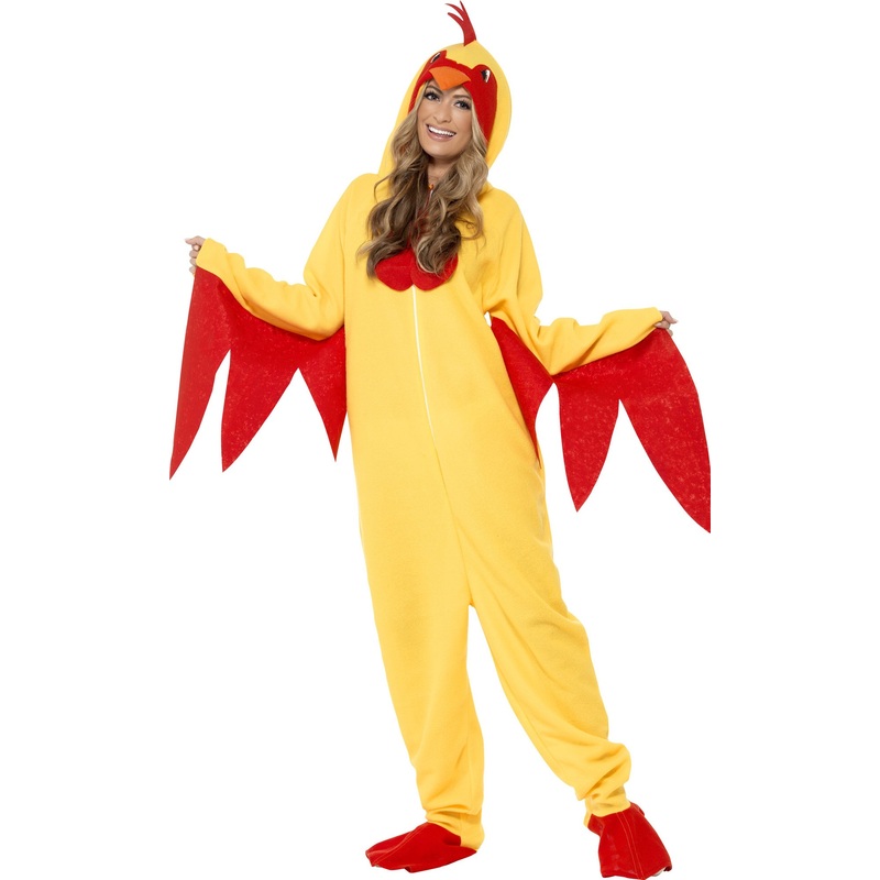 Chicken jumpsuit costume for adults M