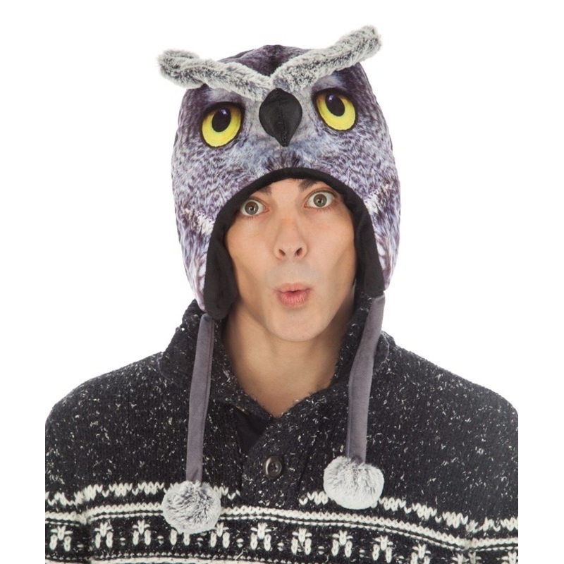 Eagle owl hat for adults