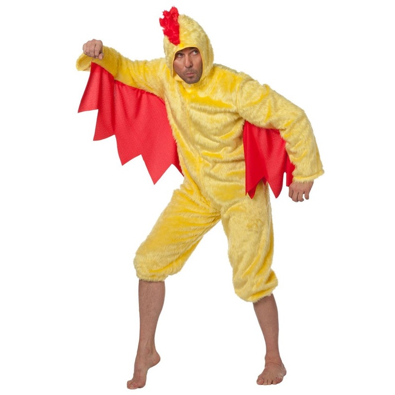 Fluttering chicken costume red-yellow unisex 50