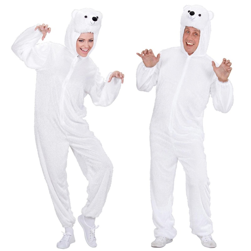 Plush polar bear full body costume