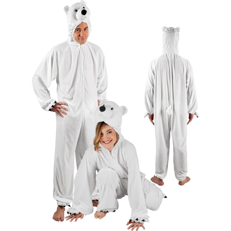 Unisex polar bear full body plush costume M-L