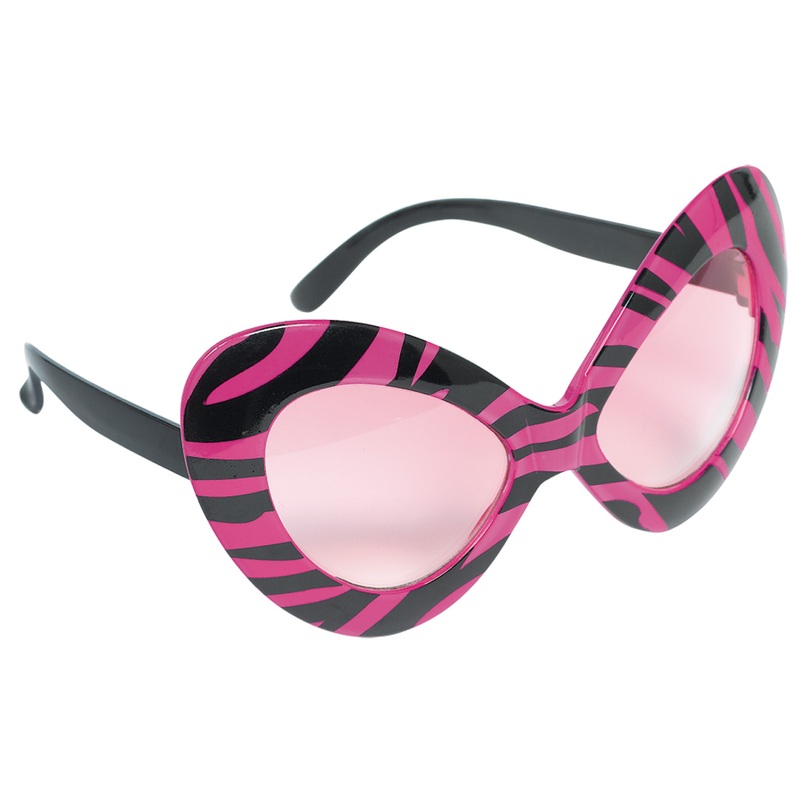 80s Hollywood Diva glasses black-pink