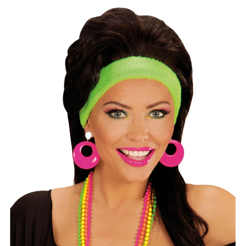 80s neon earrings pink