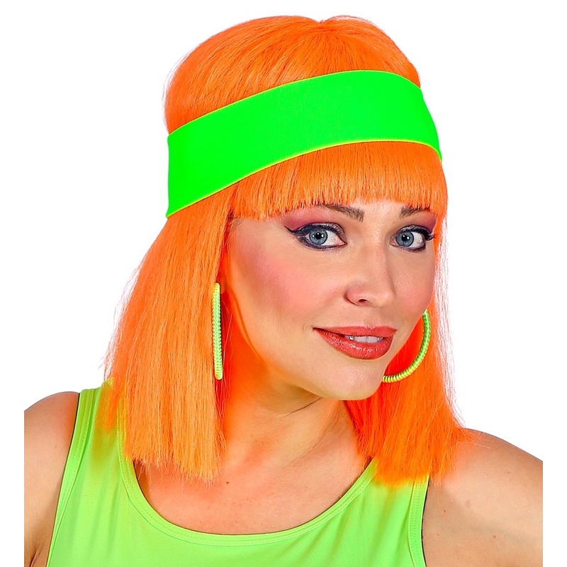 80s neon headband Kathy green