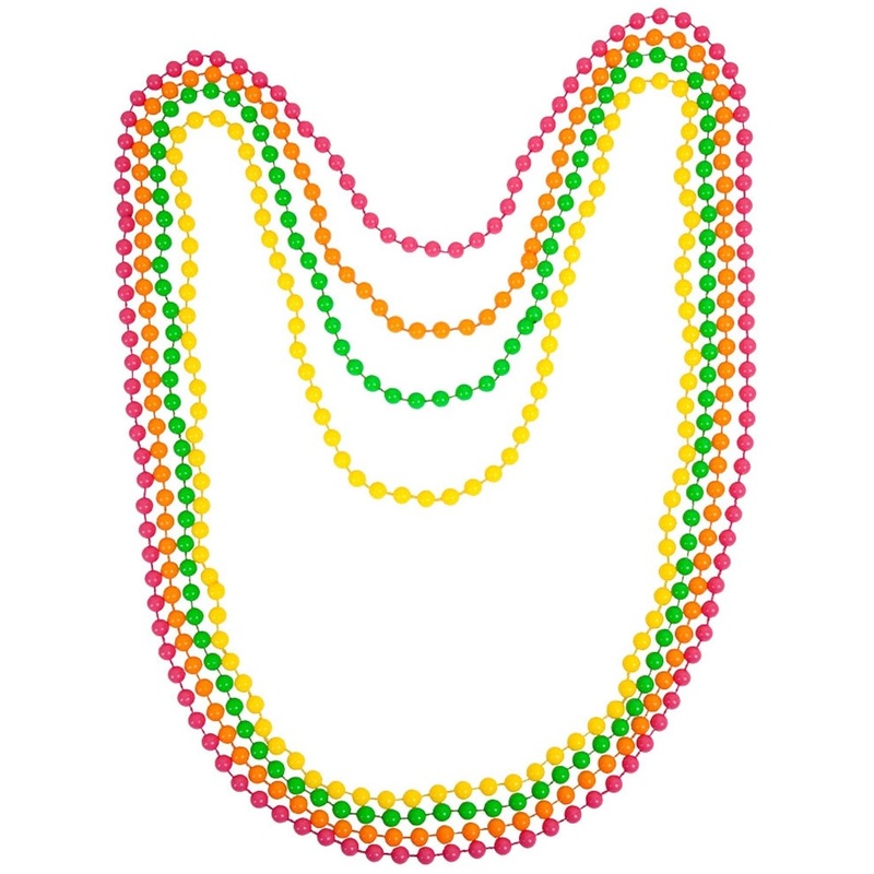 Colorful pearl necklaces, set of 4