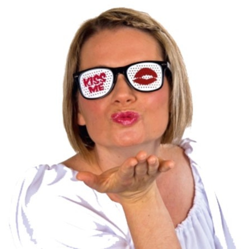 Funny kiss mouth glasses