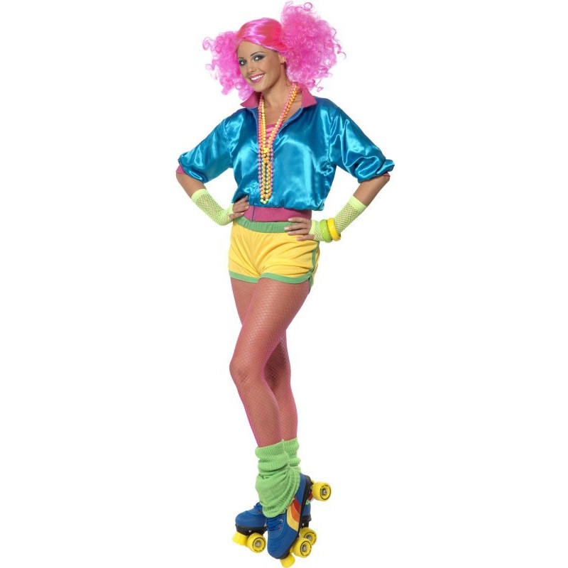 Neon colorful roller girl costume S