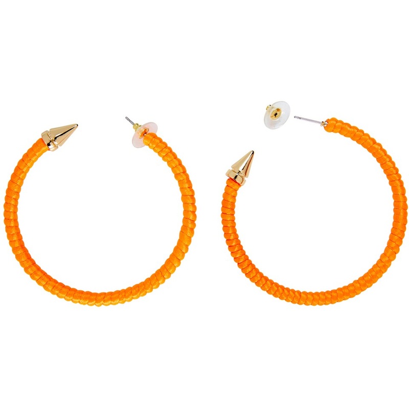 Neon orange hoop earrings