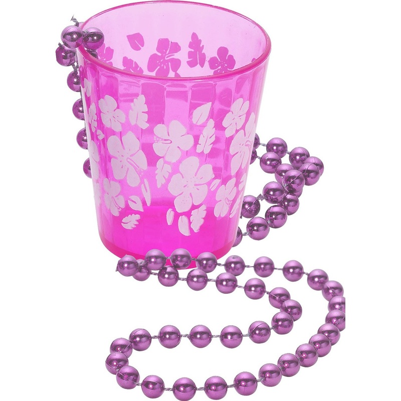 Pearl necklaces shot glass pink