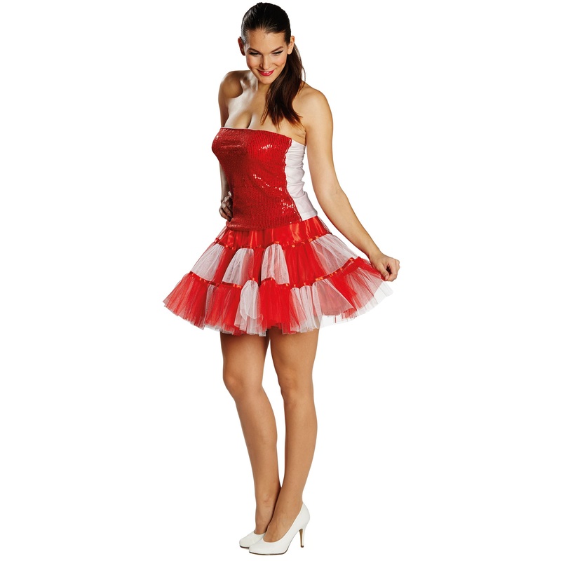 Red and white tulle petticoat Britta