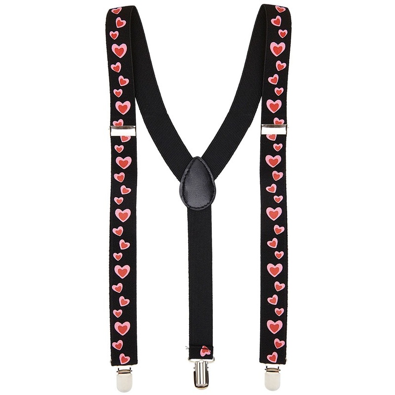 Suspenders with a heart motif