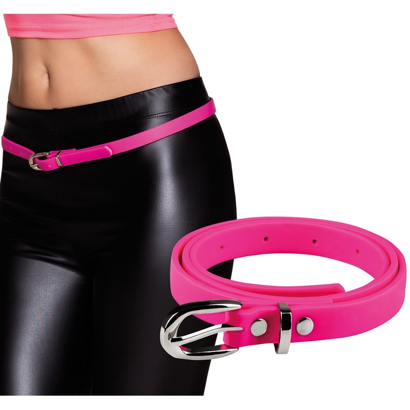 Thin neon belt pink