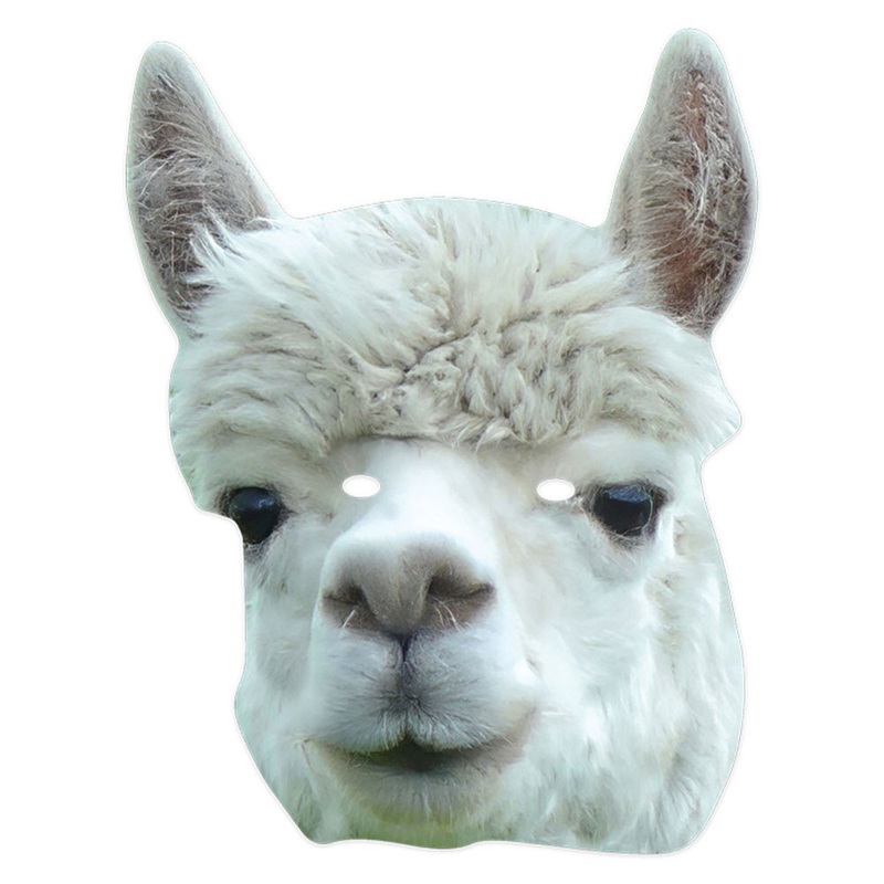 Alpaca mask made of cardboard
