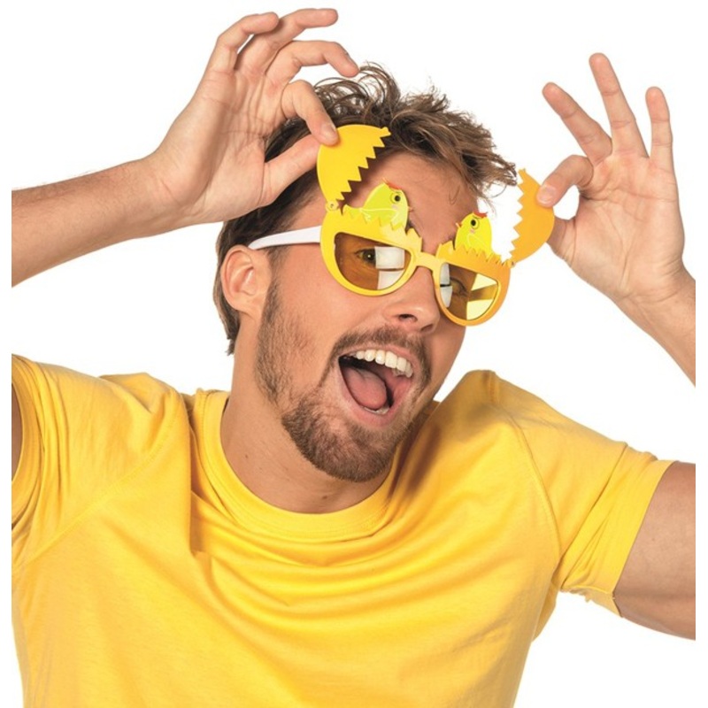Foldable chick egg party glasses