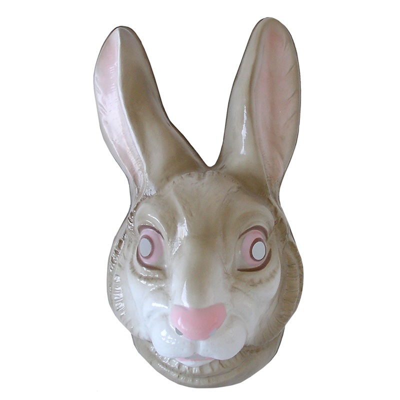 Gray hard plastic rabbit mask