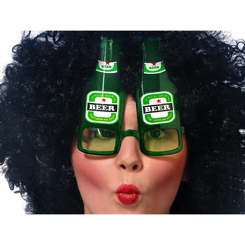 Green party glasses BEER